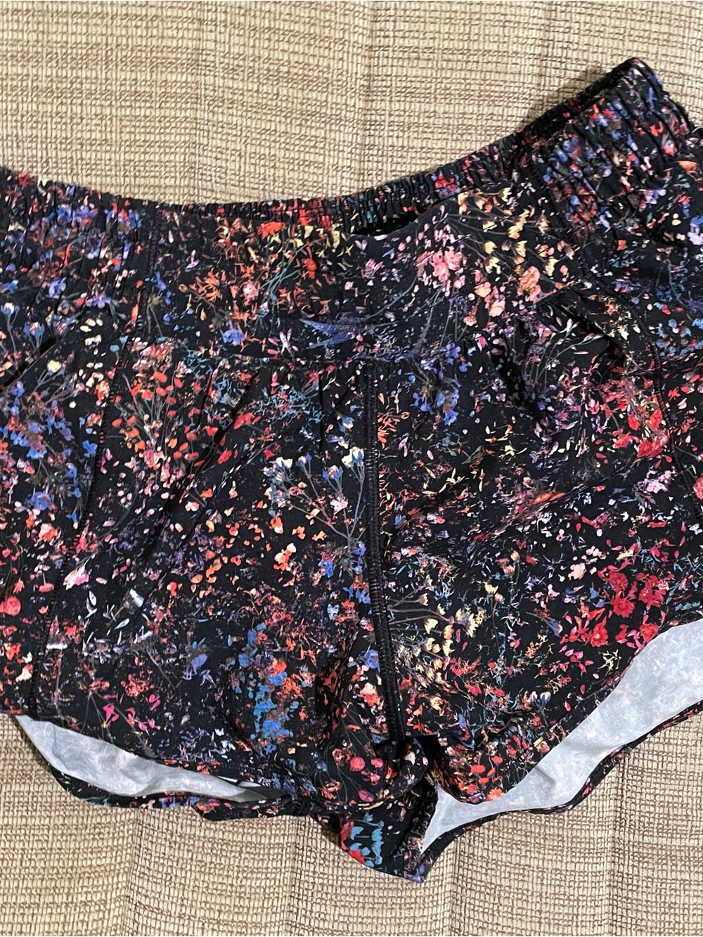 lululemon athletica Black Floral Splatter Athletic Shorts